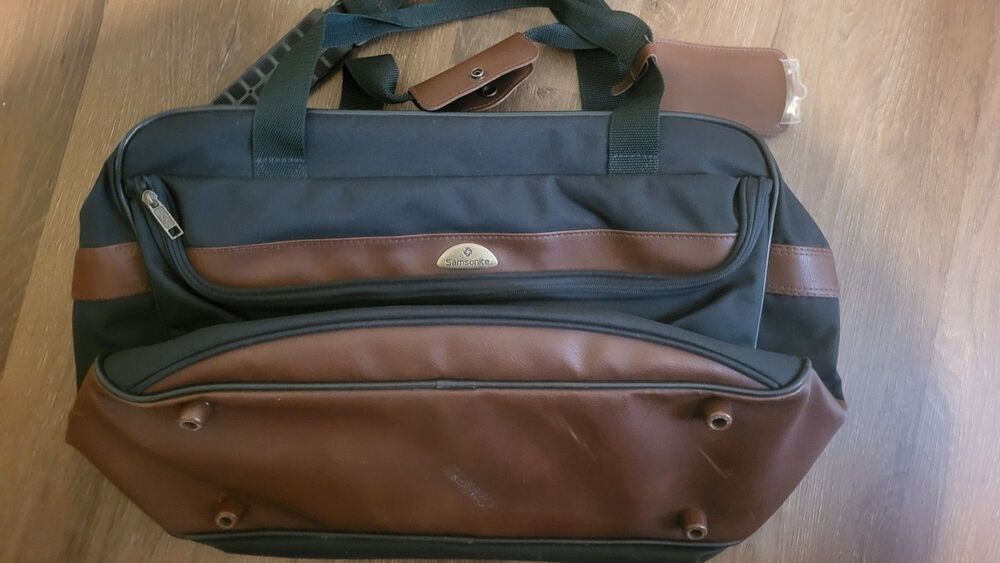 Vintage Samsonite Bag Carry On Travel Shoulder Strap Forest Green EUC